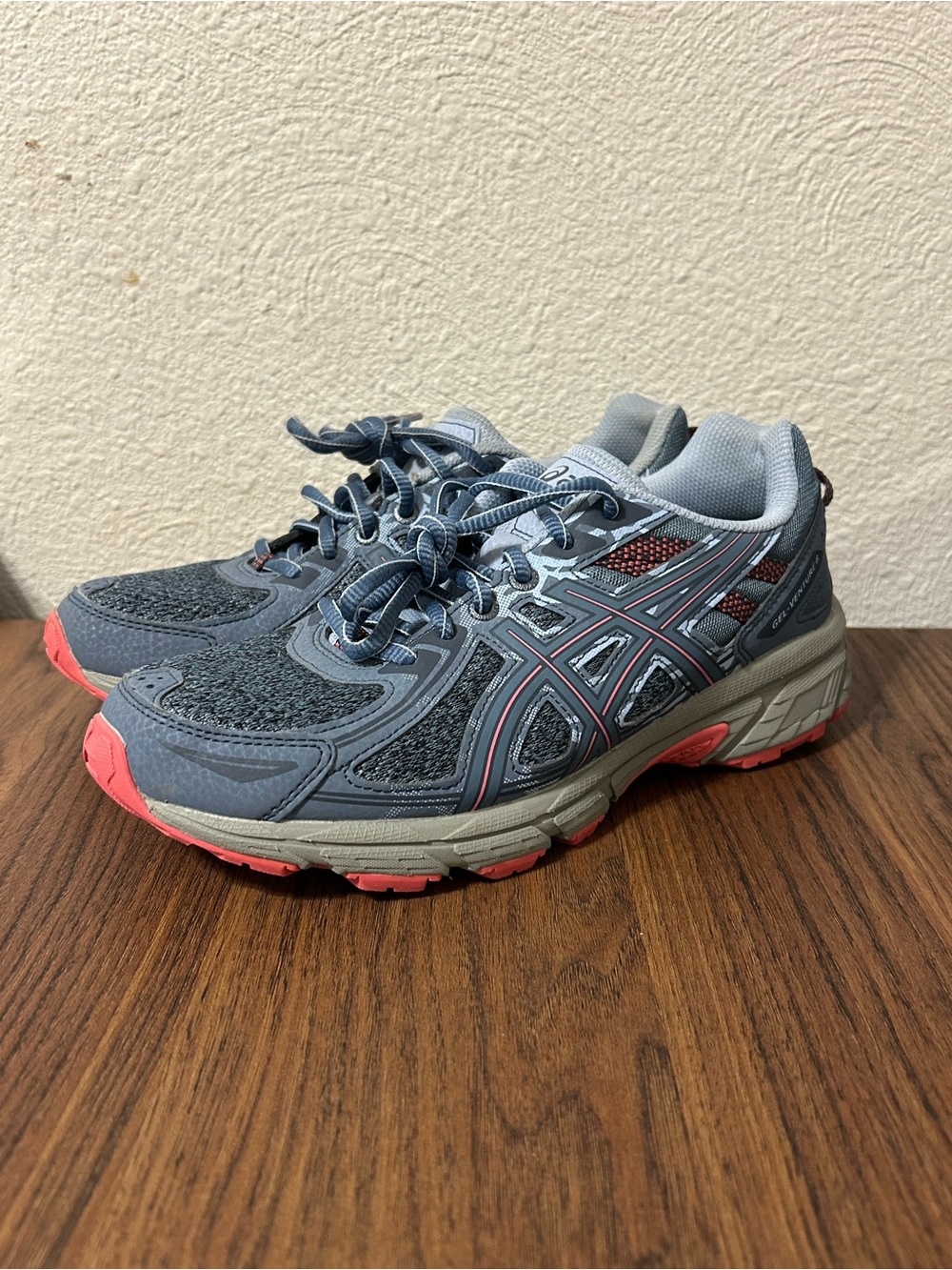 ASICS Gel-Venture 6 Trail Women’s Shoes Size 8.5 Blue Grey Pink